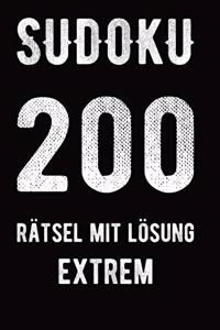 Sudoku 200 Rätsel mit Lösung extrem
