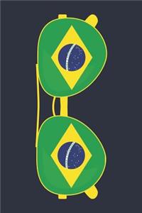 Brazil Notebook 'Brazil Sunglasses' - Holiday Planner - Brazilian Flag Diary - Brazil Travel Journal