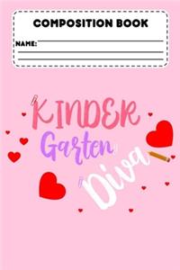Composition Book Kindergarten Diva