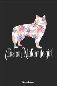 Alaskan Malamute Girl Weekly Planner