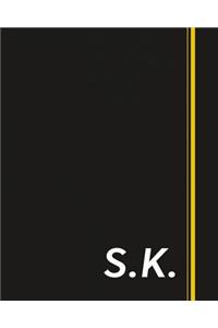 S.K.: Classic Monogram Lined Notebook Personalized With Two Initials - Matte Softcover Professional Style Paperback Journal Perfect Gift for Men and Women