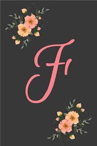 F Initial Monogram Dot Grid Notebook Journal