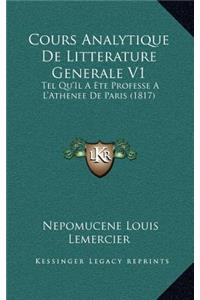 Cours Analytique de Litterature Generale V1