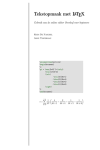 Tekstopmaak met LaTeX Gebruik van de online editor Overleaf voor beginners