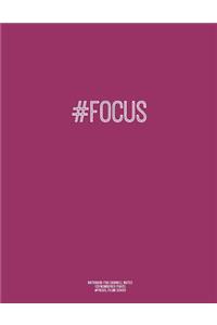 Notebook for Cornell Notes, 120 Numbered Pages, #FOCUS, Plum Cover