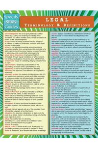 Legal Terminology and Definitions (Speedy Study Guide)