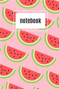 Watermelon print pink notebook: novelty watermelon notebook 6"x9"