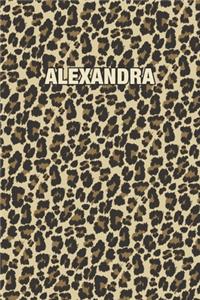 Alexandra: Personalized Notebook - Leopard Print (Animal Pattern). Blank College Ruled (Lined) Journal for Notes, Journaling, Diary Writing. Wildlife Theme Des