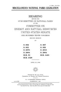 Miscellaneous national parks legislation