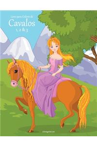 Livro para Colorir de Cavalos 1, 2 & 3