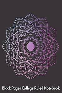 Black Pages College Ruled Notebook