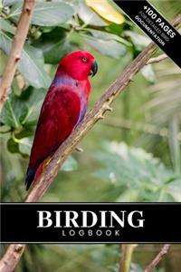 Birding Bird Watching Ornithology Log Book Journal Notebook Diary - Red Parrot