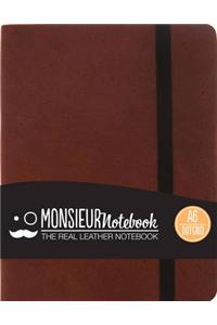 Monsieur Notebook - Real Leather A6 Brown Dot Grid