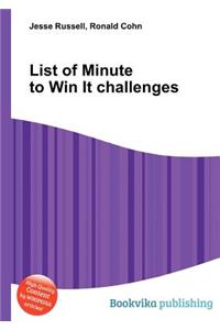 List of Minute to Win It Challenges