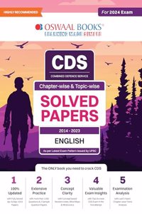 Oswaal CDS Combined Defence Services Chapterwise & Topicwise (2014-2023) Solved Papers English (For 2024 Exam)