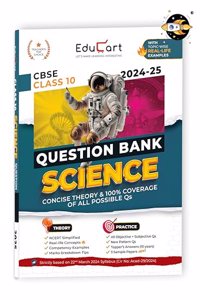 Educart CBSE Question Bank Class 10 Science 2024-25 for 2025 Board Exam (As per latest CBSE Syllabus 23 Mar 2024)