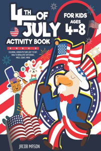 4th Of July Activity Book For Kids Ages 4-8