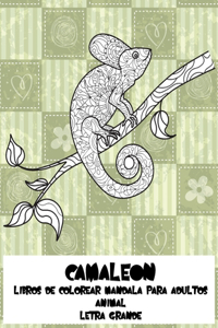 Libros de colorear Mandala para adultos - Letra grande - Animal - Camaleón
