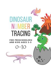 Dinosaur Number tracing for Preschoolers and kids Ages 3-5