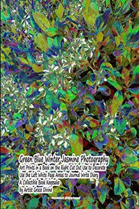 Green Blue Winter Jasmine Photography Art Prints in a Book