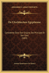 De L'Architecture Egyptienne