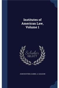Institutes of American Law, Volume 1