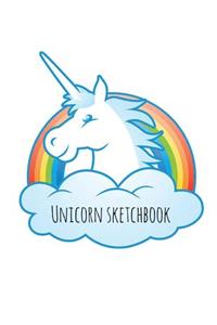 Unicorn Sketchbook - Unicorn In The Rainbow Clouds
