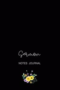 Sermon Notes Journal: Sermon Notebook Journal For Women, For Men, Size 6x9 Phone Book For Christian Minimalist Black Floral Cover