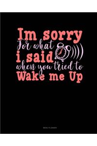 Im Sorry For What I Said When You Tried To Wake Me Up