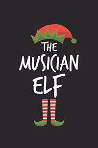 Funny Musician Elf Christmas Notebook Gift