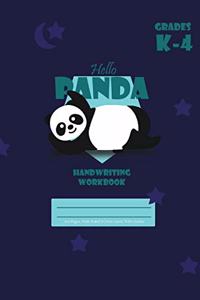 Hello Panda Primary Handwriting k-4 Workbook, 51 Sheets, 6 x 9 Inch Blue Cover