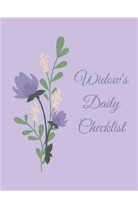 Widow's Daily Checklist: (widows Grief Journal, Self-Care After Loss)
