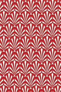 2019 Weekly Planner Art Deco Pattern Design White Red 134 Pages