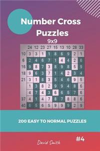 Number Cross Puzzles - 200 Easy to Normal Puzzles 9x9 Vol.4