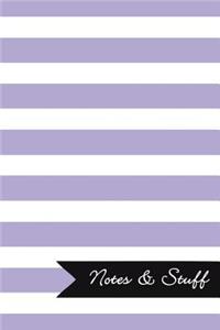 Notes & Stuff - Lined Notebook with Thistle Purple Striped Pattern Cover