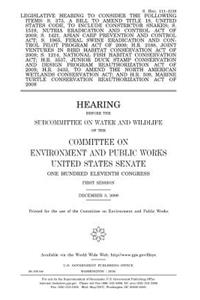 Legislative hearing to consider the following items