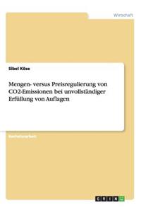 Mengen- versus Preisregulierung von CO2-Emissionen bei unvollständiger Erfüllung von Auflagen