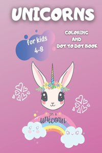 Unicorns Coloring and Dot To Dot Book