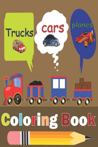 Cars, Trucks and Planes Coloring book