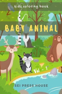 Kids Coloring Book Baby Animal Vol-1