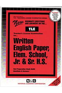 Written English Paper, Elementary School, Jr. & Sr. H.S.