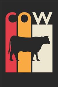 Vintage Cow Notebook - Gift for Animal Lover - Colorful Cow Diary - Retro Cow Journal