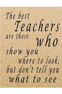 The Best Teachers Are Those Who Show You Where To Look, But Don't Tell You What To See