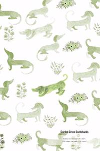 Garden Green Dachshunds Notebook Journal (Size 5,5