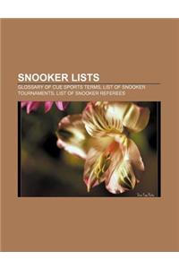 Snooker Lists