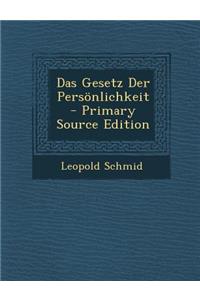 Das Gesetz Der Personlichkeit