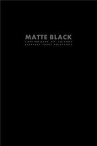 Matte Black Lined Notebook, 6x9, 100 Pages