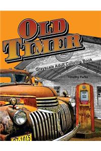 Oldtimer Grayscale Adult Coloring Book for Men