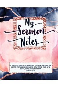 My Sermon Notes: For Women, Ladies. Pages for ONE FULL YEAR! Special holiday pages and Bible study quick reference sheets. Pink/Navy