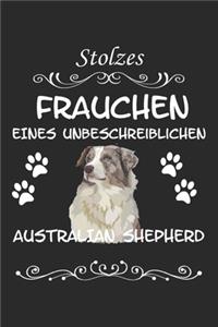 Stolzes Frauchen eines Unbeschreiblichen Australian Shepherd